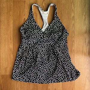 Lands’ End racerback flounce Tankini top ladies 8